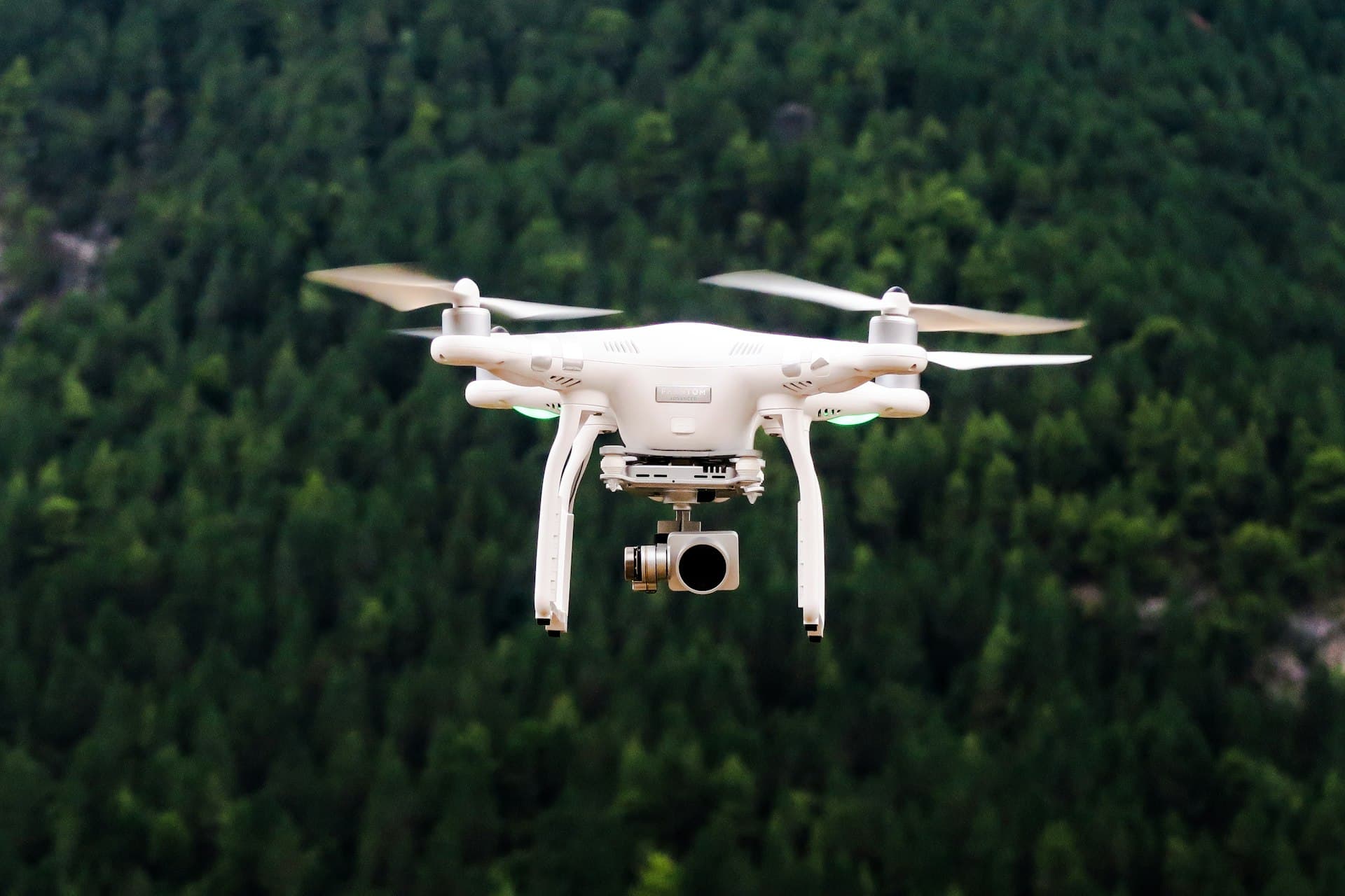 Drone surveying farmland